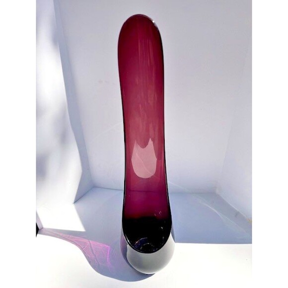 2 VTG Viking Glass Taperglow Amethyst  Candlestick Candleholder Purple 17.5" MCM - Picture 9 of 14